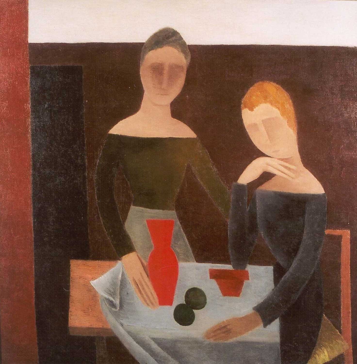 Romans Suta. Divas sievietes pie galda. Ap 1918